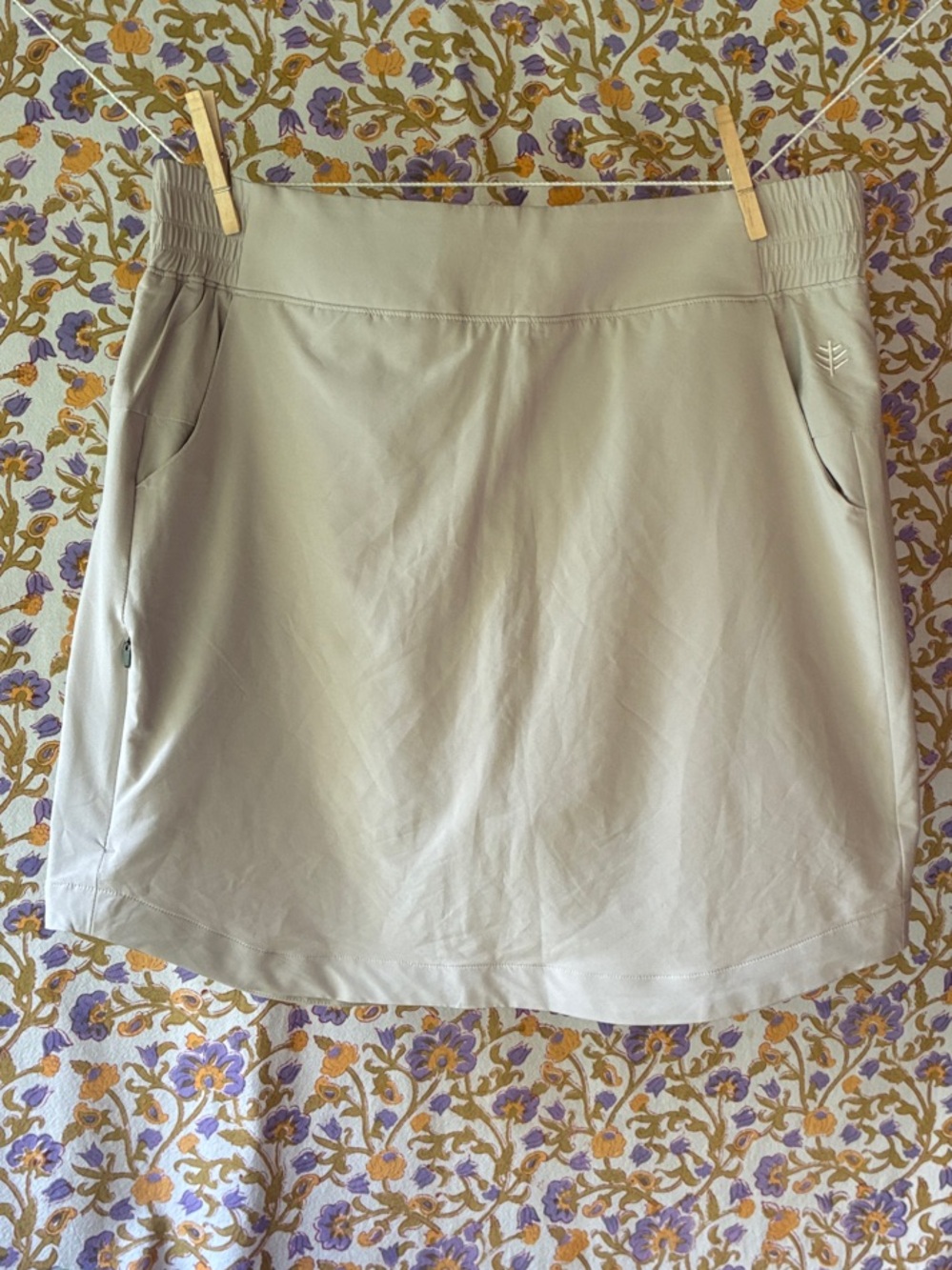 Coolibar Beige Pisa Travel Skort with UPF 50+